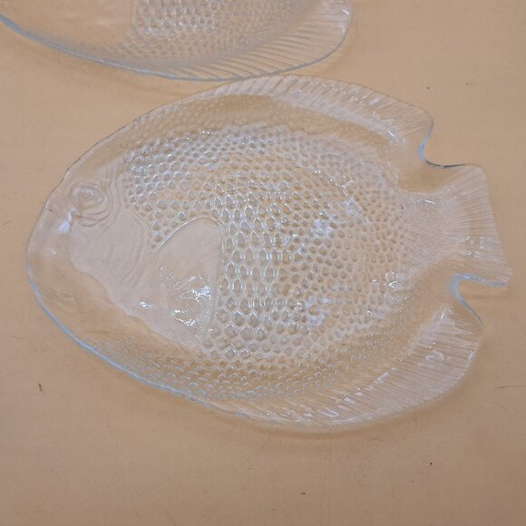 Set of 6 Arcoroc Glass Fish Plates - Picture 6 of 11